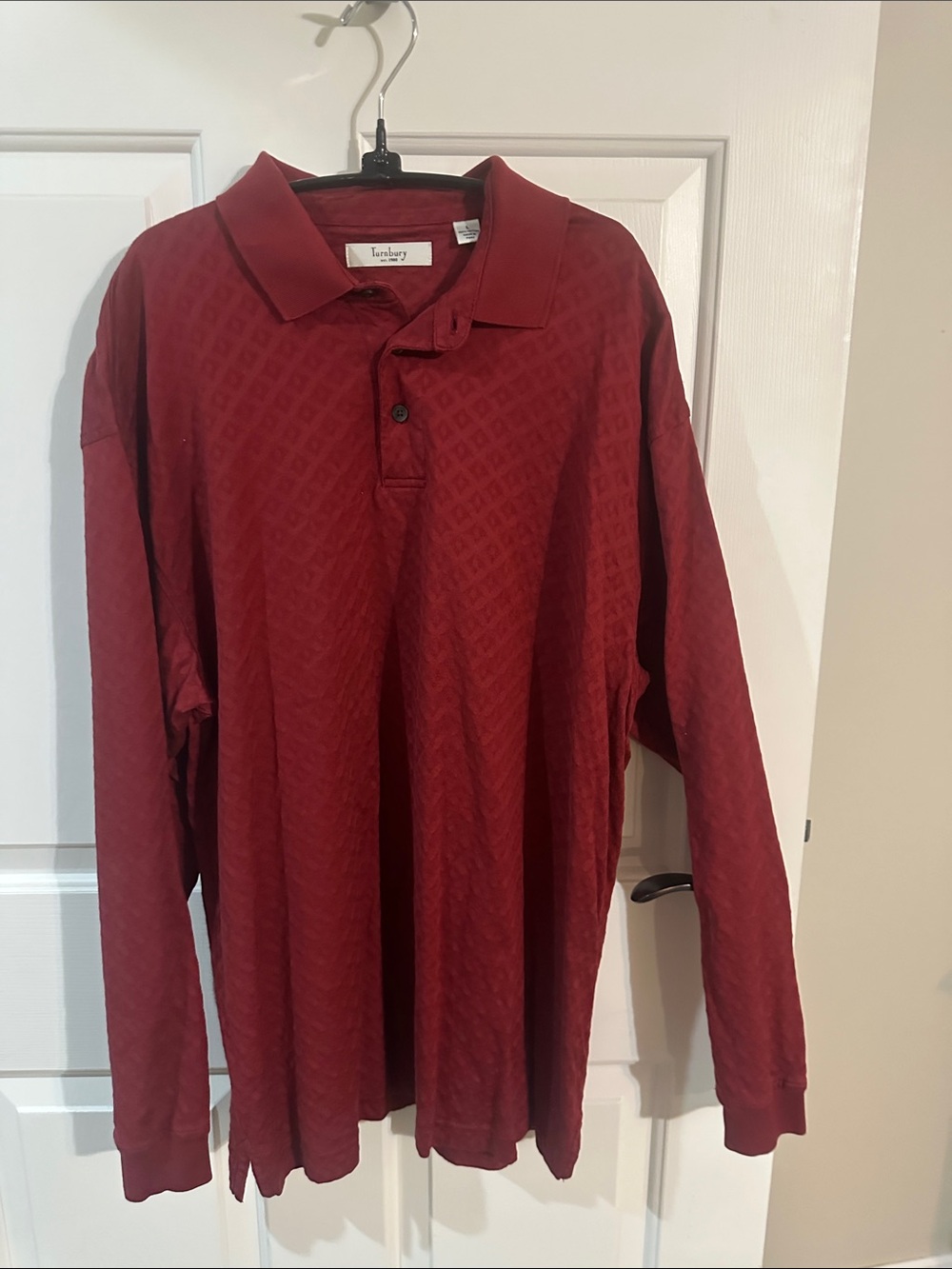 Tomboy Long-Sleeve Polo in Deep Maroon